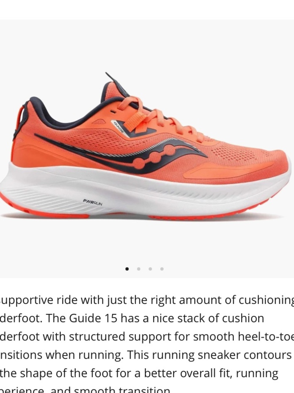 Saucony Women's Guide 15 Running Shoe in Sunstone with Night Accents sz 8